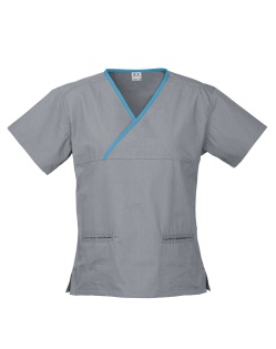 HEALTH BEAUTY/contrast ladies scrubs/H10722_pewter_aqua.